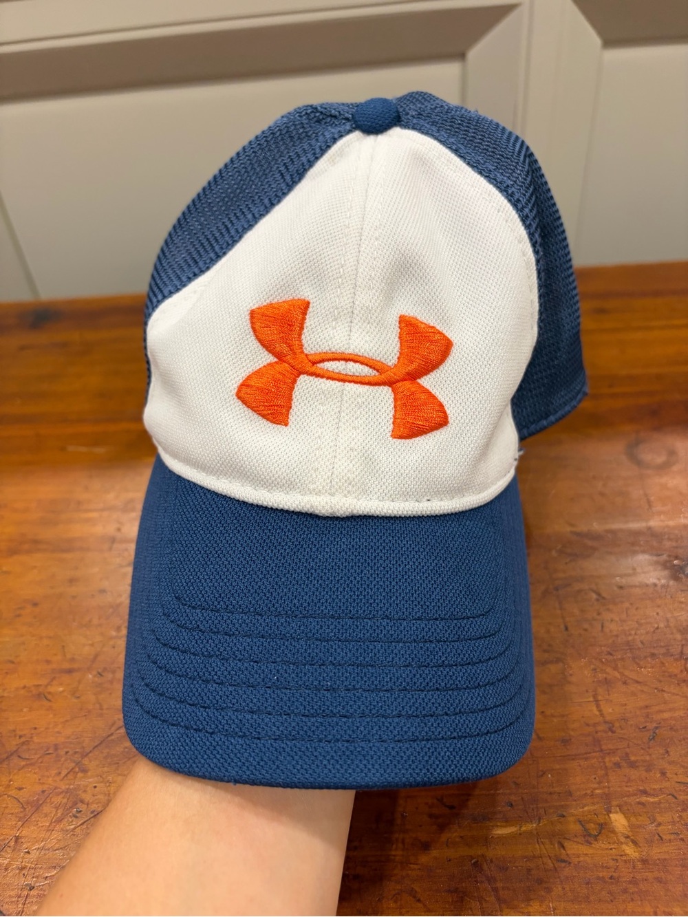 Under Armour Navy, White & Orange Mesh SnapBack Hat